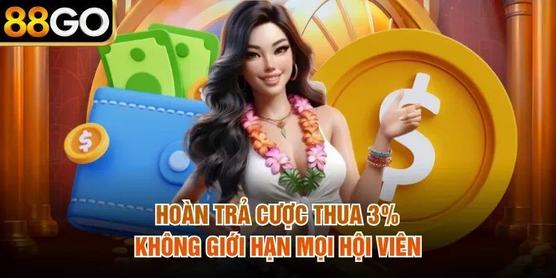 Hoàn Trả Cược Thua 3% Không Giới Hạn Mọi Hội Viên